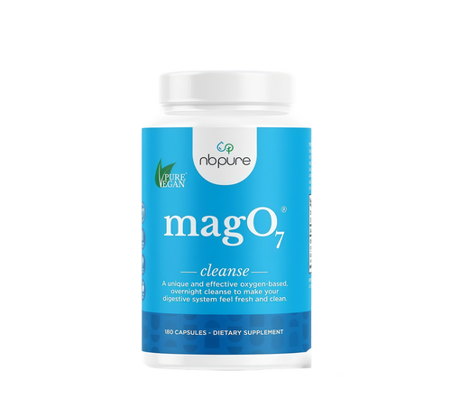 nbpure MagO7 - Natural Colon Cleanse & Detox - Occasional Constipation Relief, Stool Softener, & Bloating Support for Men & Women - Ozonated Magnesium Oxide, 180 Capsule