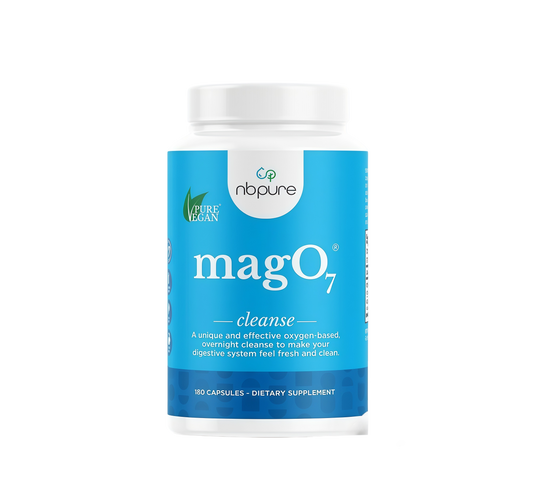 nbpure MagO7 - Natural Colon Cleanse & Detox - Occasional Constipation Relief, Stool Softener, & Bloating Support for Men & Women - Ozonated Magnesium Oxide, 180 Capsule